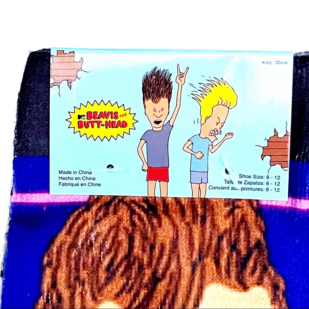 🆕 Beavis and Butt-Head Butthead MTV Retro 90s Crew Socks Mens Womens - Picture 3 of 8